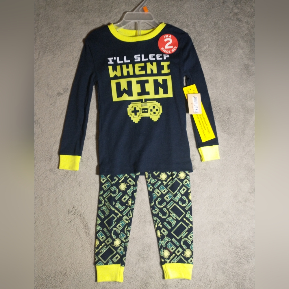 NWT Highland 2-Piece "I'll Sleep When I Win" Pajama Set - Size 4